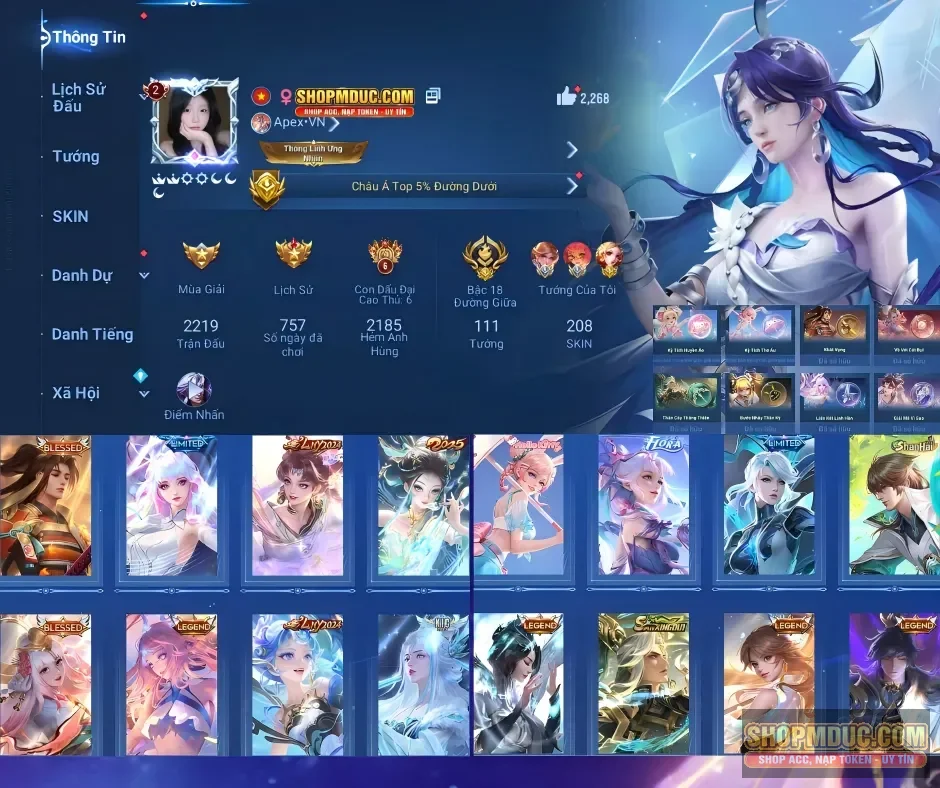 208 skin đủ dùng